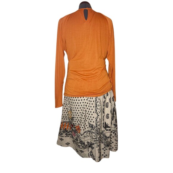 Anthropologie Vineet Bahl Devi Boho Embroidered Tie Waist Midi Skirt Out… - Picture 8 of 8